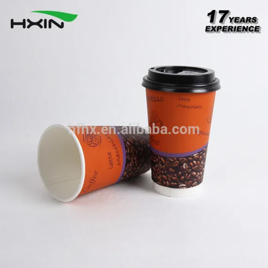 Wholesale customized designed disposable 160z double wall paper cup