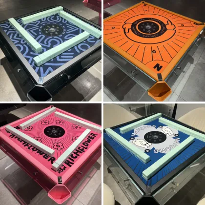 Customizable Black Glass Automatic Mahjong Machine Game Table