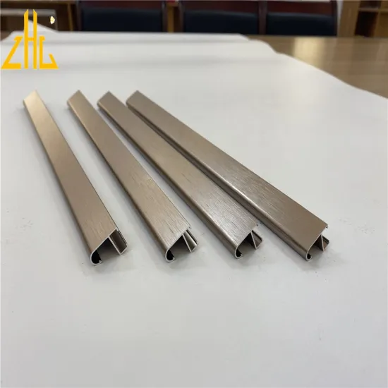 Rose Gold Aluminium Profile for Shower Enclosures - Sliding Glass Door Bottom Track