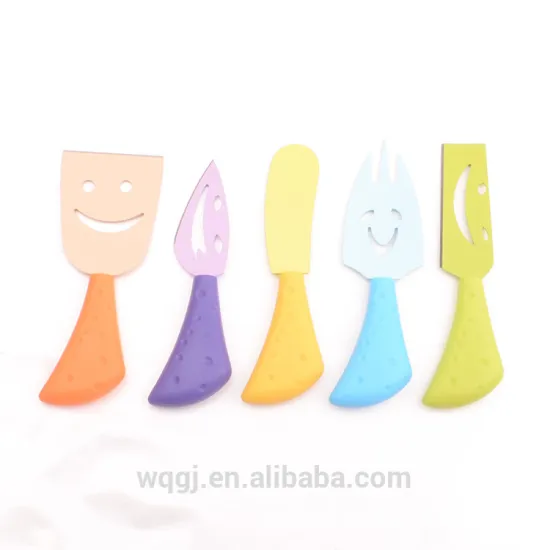 5 PCS Mini Cheese Knife Set Stainless Steel Plastic Handle Cheese Knife