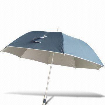 Golf Umbrella, Made of Silver Fabric with Aluminum Frame FRP Ribs