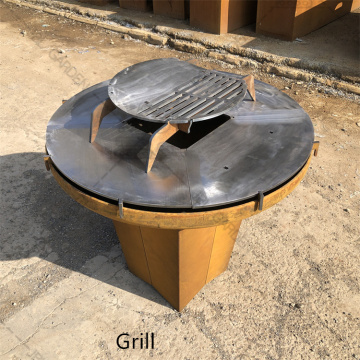 Corten Steel Fireplace BBQ GRILL