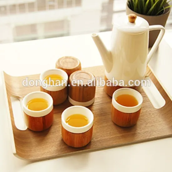 western tea set with wooden bottom for leisure time