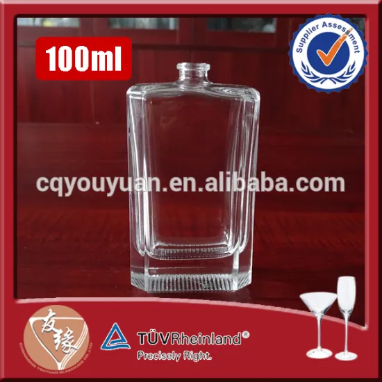 embossed bottom clear crystal glass 100ml beautiful perfume bottles with pump sprayer
