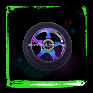 High End Metal Core Pro Scooter Wheel,Rainbow PU Wheels,scooter wheel oem