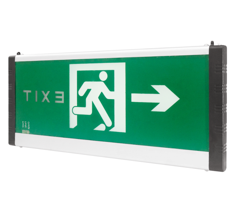 Safety exit sign lights for school passages