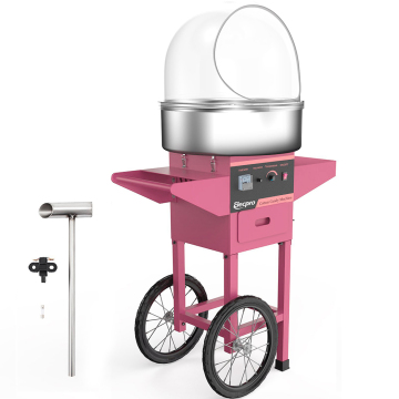 Macchina per caramelle di cotone elettrico con carrello