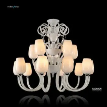 white shade crystal pendant lamp