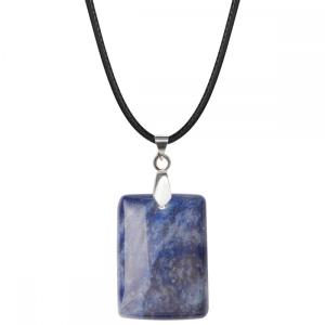 Blue Aventurine 30X40MM Cuboid Necklace Men Rectangle Pendant