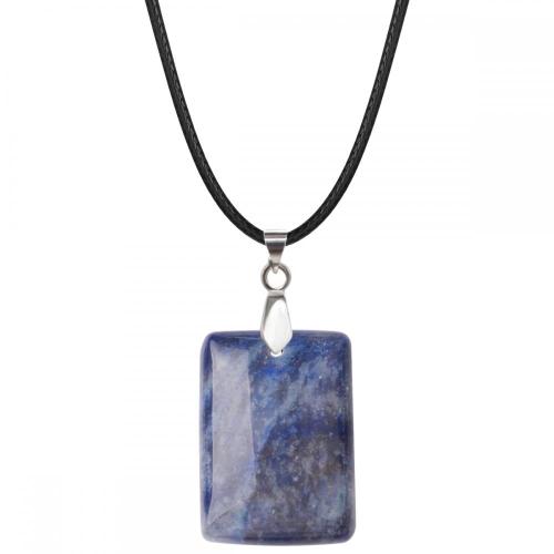 Blue Aventurine 30X40MM Cuboid Necklace Men Rectangle Pendant