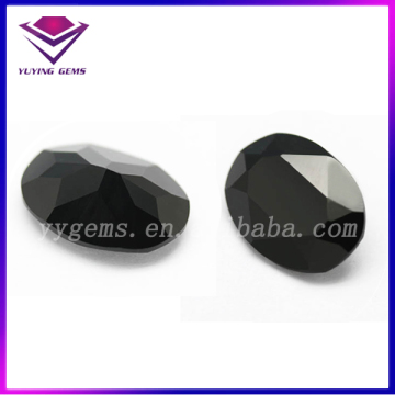 Oval Shape Synthetic Black Colored CZ Cubic Zirconia Gemstone Price