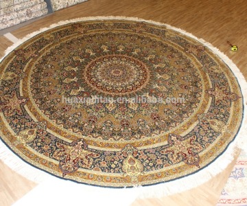 iranian hand knotted silk round carpets