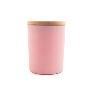 200ml Pink Frosted Glass Candle Jar