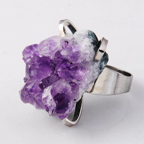 Natural Drusy Amethyst Gemstone rings