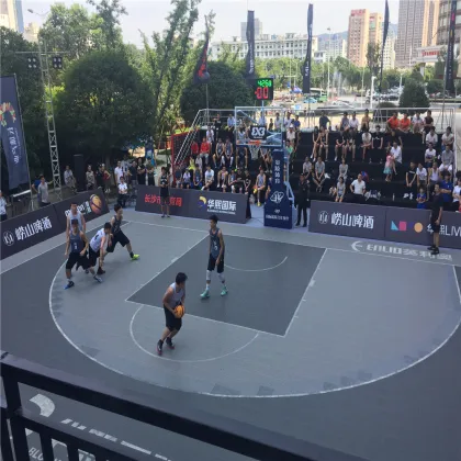 Double layer Basketball court tiles