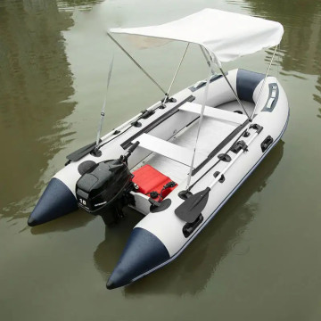 PVC Inflatable Boat 8-Person Fishing Kayak with Motor Bracket Hole