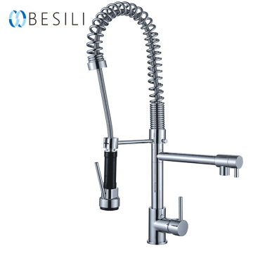 High-Quality Kitchen Drop-Down Single Handle Spring Faucet with Nozzle for Apartment Sinks