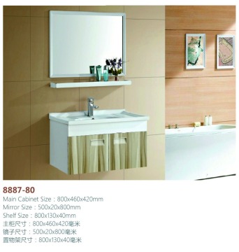 Stylish wall-hung aluminum bathroom cabinet