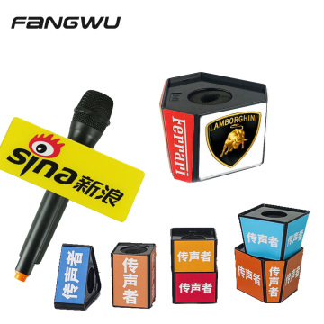 Create Custom Acrylic Logo Signage: Design Your Unique Brand Plate for Microphone, Interviews, and News