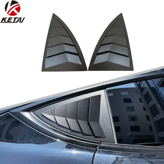 Quarter Style Side Window Louver Matte Black for Tesla Model Y