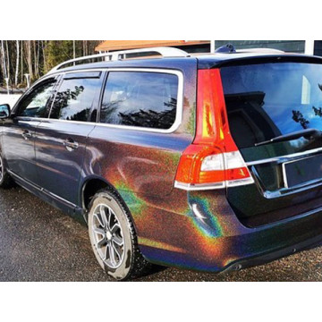 Gloss arco-íris laser cinza carro envoltório vinil