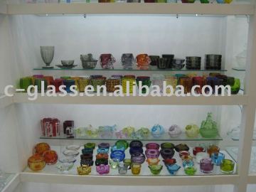 machine press solid colour glass candle holders