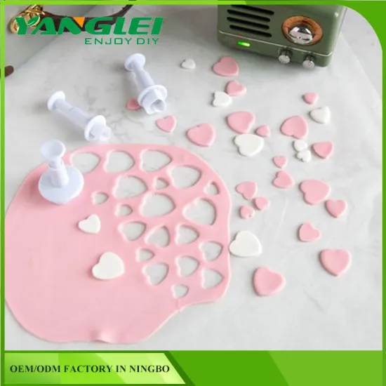 3pcs set Fondant Cake Cutter Decorating Heart shaped Mold of fondant