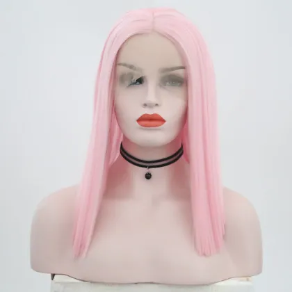 different colors short synthetic bob lace front wig, belle madame german synthetic hair wig in stock