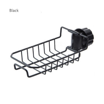 Single-Tier Metal Faucet Soap Sponge Storage Hanger Rack