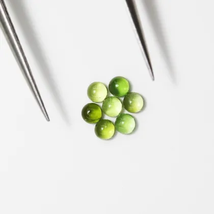 Natural Green Tourmaline Round Shape Fresh Green Gemstones