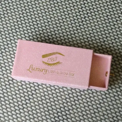 Customized glitter pink eyelash box