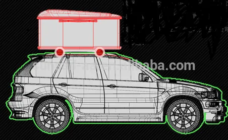 big size outdoor Fiberglass Hard Shell car Roof Top Tent automatic