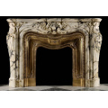 Elegant Stone Fireplace Surround with Copper Accents