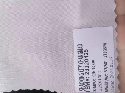 COTTON NYLON TWILL JACKET FABRIC 175GSM