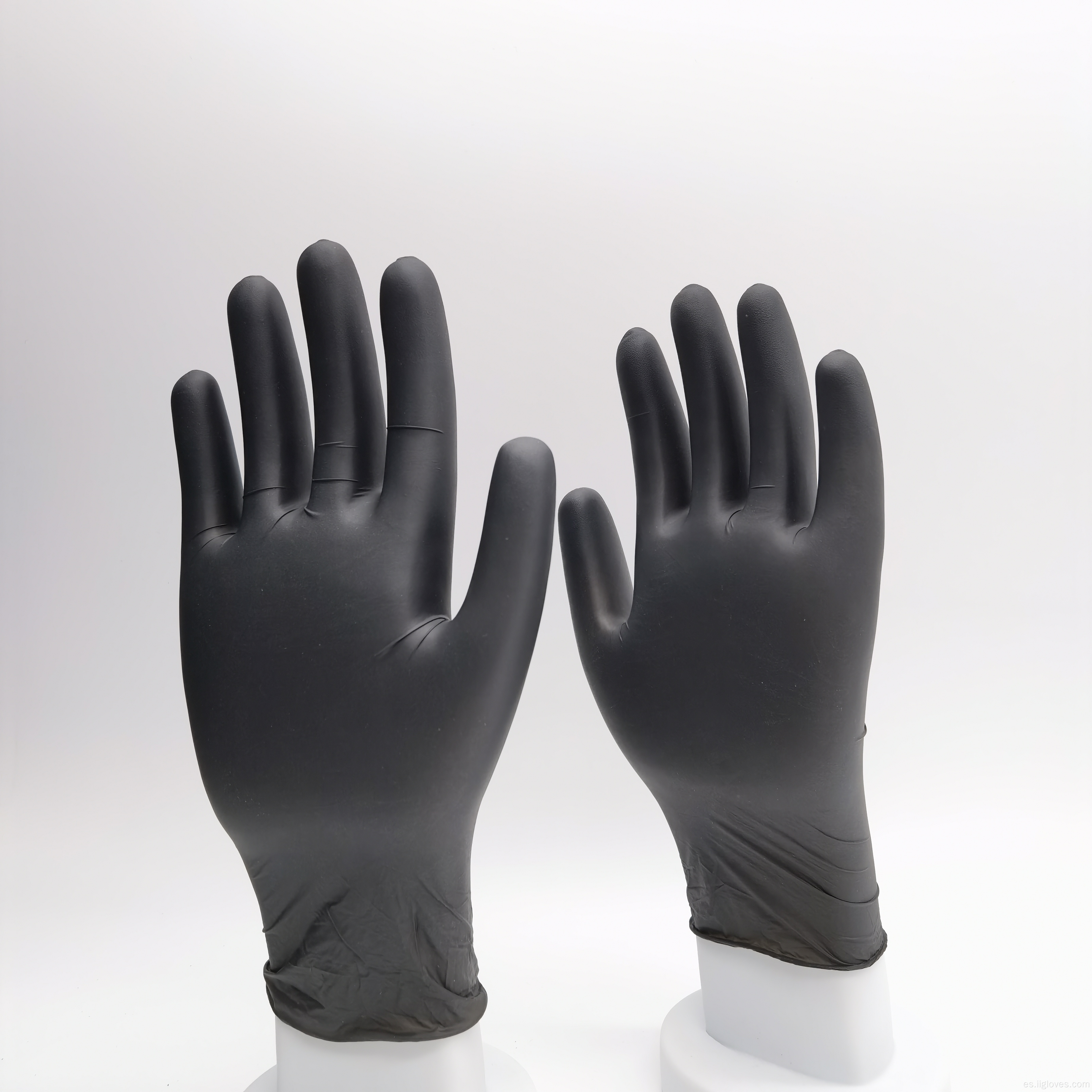 Guantes de nitrilo no médicos negros guantes de nitrilo desechables