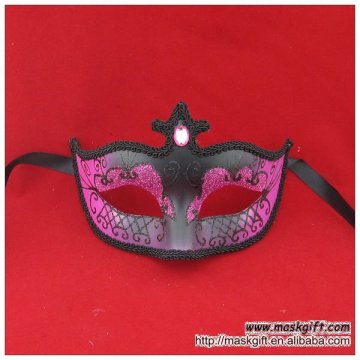 Hot sale Halloween hot pink&black party bead masks