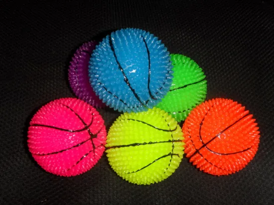 Flashing Neon Color Spiky Basketballs