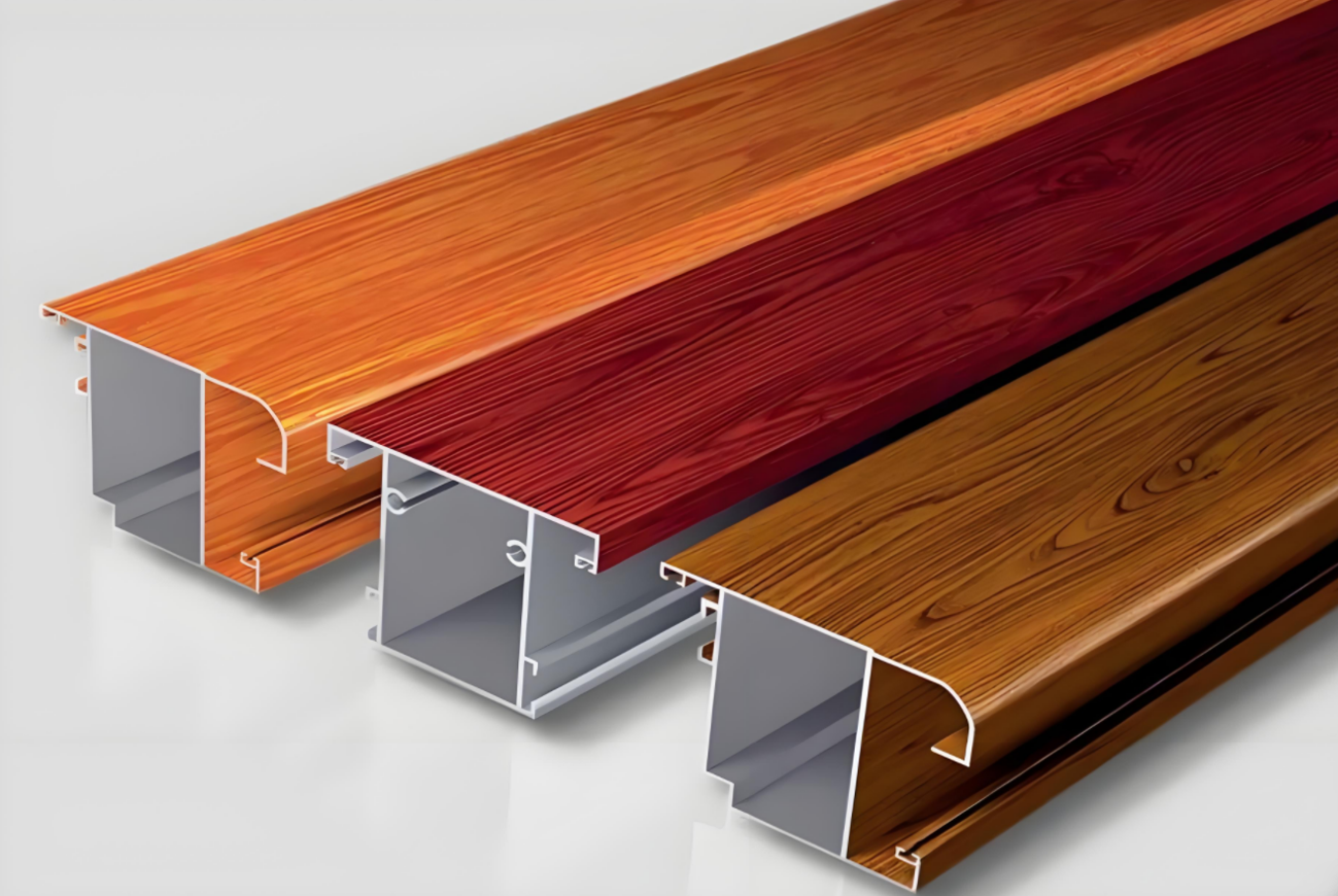 Wooden grain aluminium profile