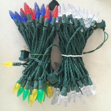 50 Count C6 LED Christmas Lights - Strawberry Bulbs for Garden and Tree Decor