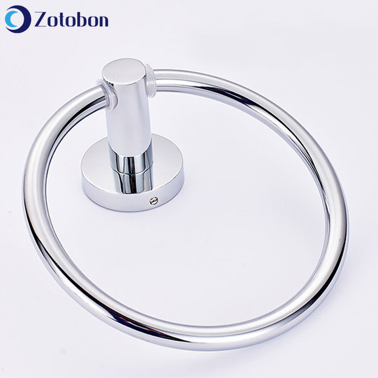 ZOTOBON Hand Towel Holder Ring Round Wall Mounted Bathing Towel Rack Stainless Steel Towel Bar Ring Bathroom Accessories F3