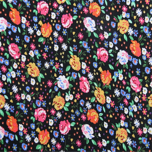 Blommig klänning kortärmad med Rayon slät tyg