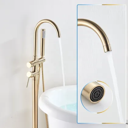 Luxury Brushed Gold Bathroom Tub Mixer Faucet