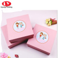 Custom logo pink storage paper box two lattices