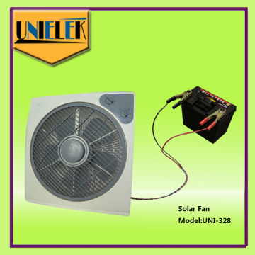 China UNIELEK Solar 10w solar dc fan 12V box fan with solar panel cooling fan
