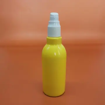 Yellow Lotion Glass Bottle with Pump
