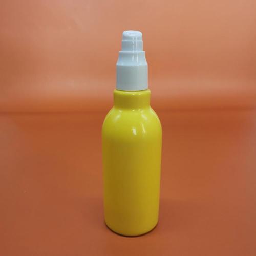 Glass Lotion Bottles Yellow Lotion Glass Bottle with Pump Supplier