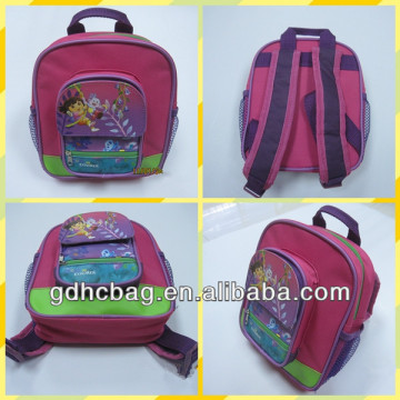 2014 Dongguan Manufaturer supply Lovely cartoon Girl polyester Red School bag for pupil