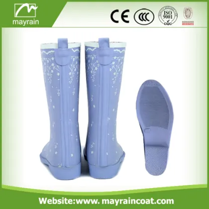 Elegance Flower Printing Ladies Rain Boots