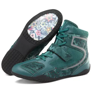 Wholesale Customizable PU Leather Sports Boxing & Wrestling Shoes for Men