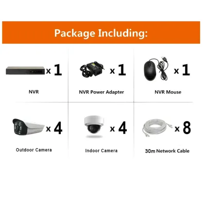 8chs H.265+ 3.0MP POE NVR Kits Security System